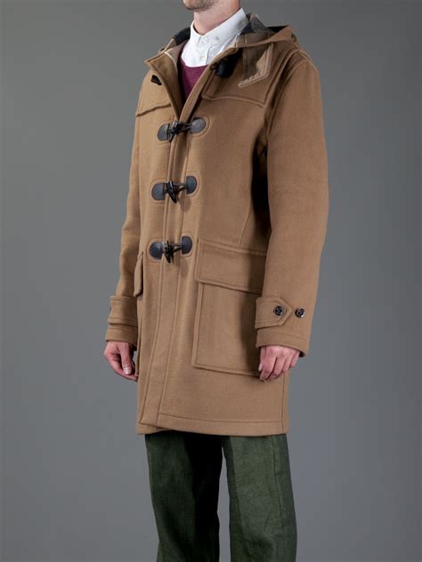 burberry brown duffle coat men's|Burberry men's cashmere overcoat.